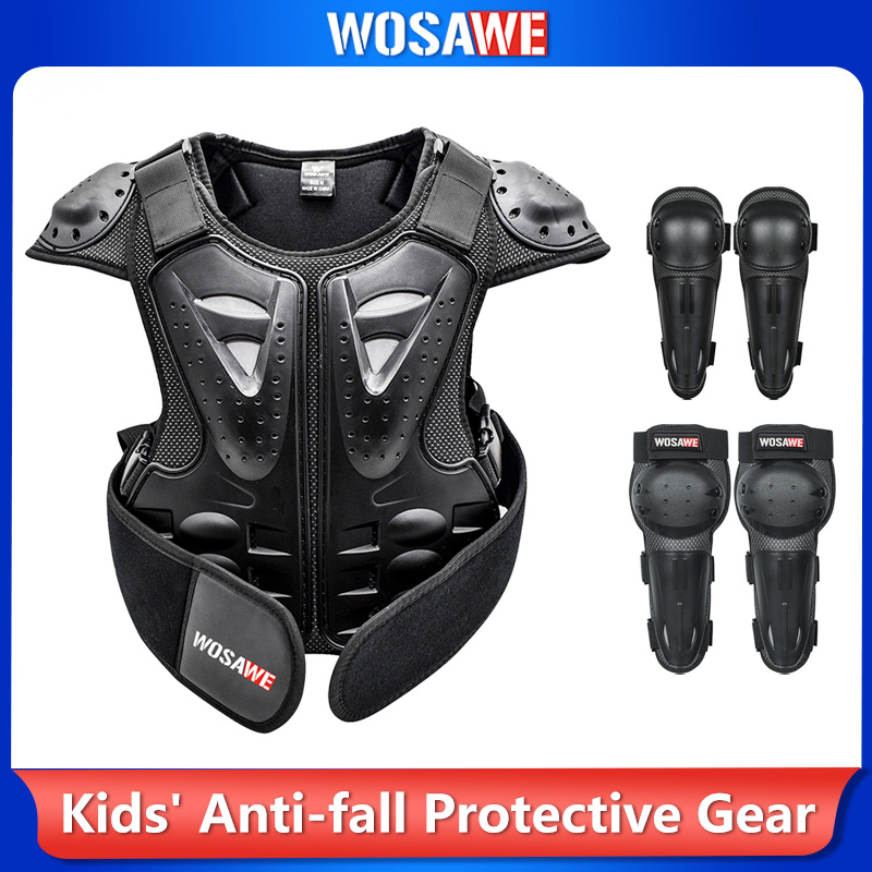 Motorcycle Gear Vest - WOSAWE 어린이용 오토바이 보호 장비 세트,
