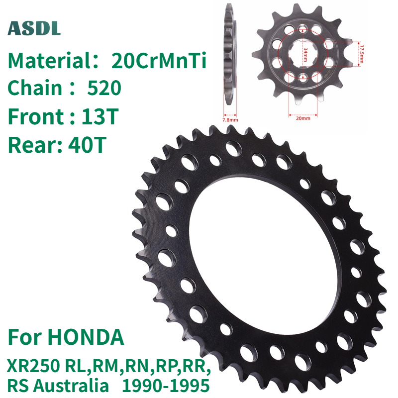 Motorcycle Gear Australia - 520 13T 40T 오토바이 앞뒤 스프로킷