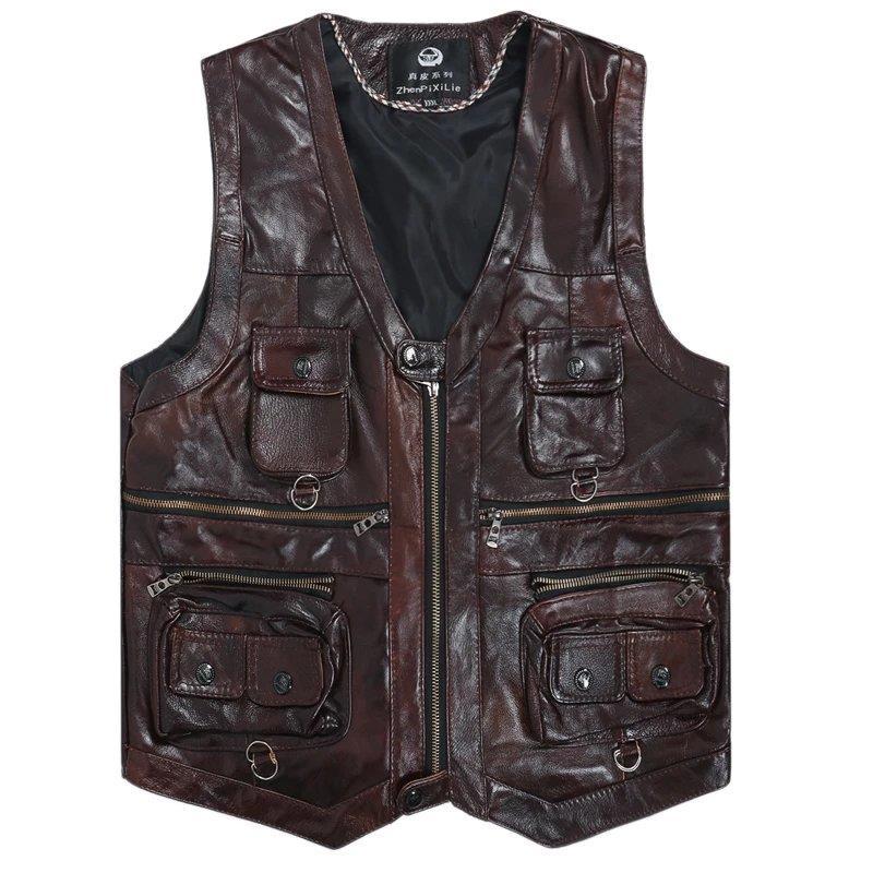 2023 쇠가죽 채찍으로 치다 정품 가죽 조끼 남자 양 - Motorcycle Gear Vest 리뷰 및 가격