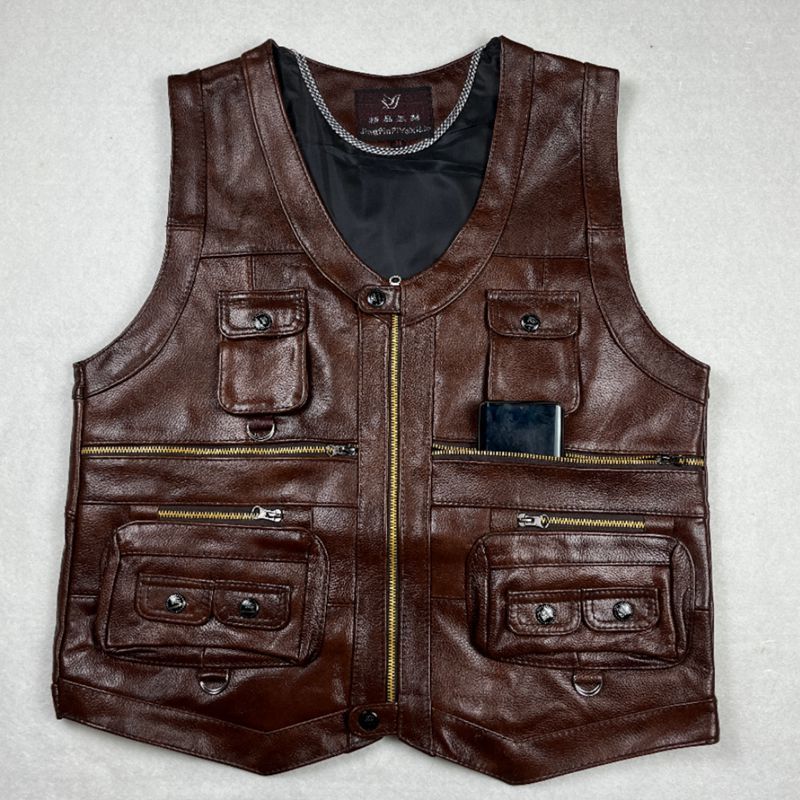 소 가죽 정품 가죽 조끼 양복 조끼 남성 의류 재킷 두 - Motorcycle Gear Vest 리뷰 및 가격
