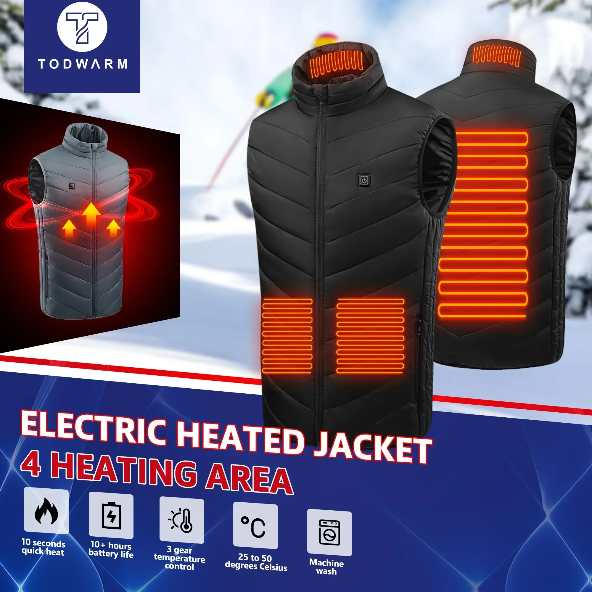 남녀공용 전기 가열 재킷, 운동복 가열 코트, 오토바이 - Motorcycle Gear Vest 리뷰 및 가격