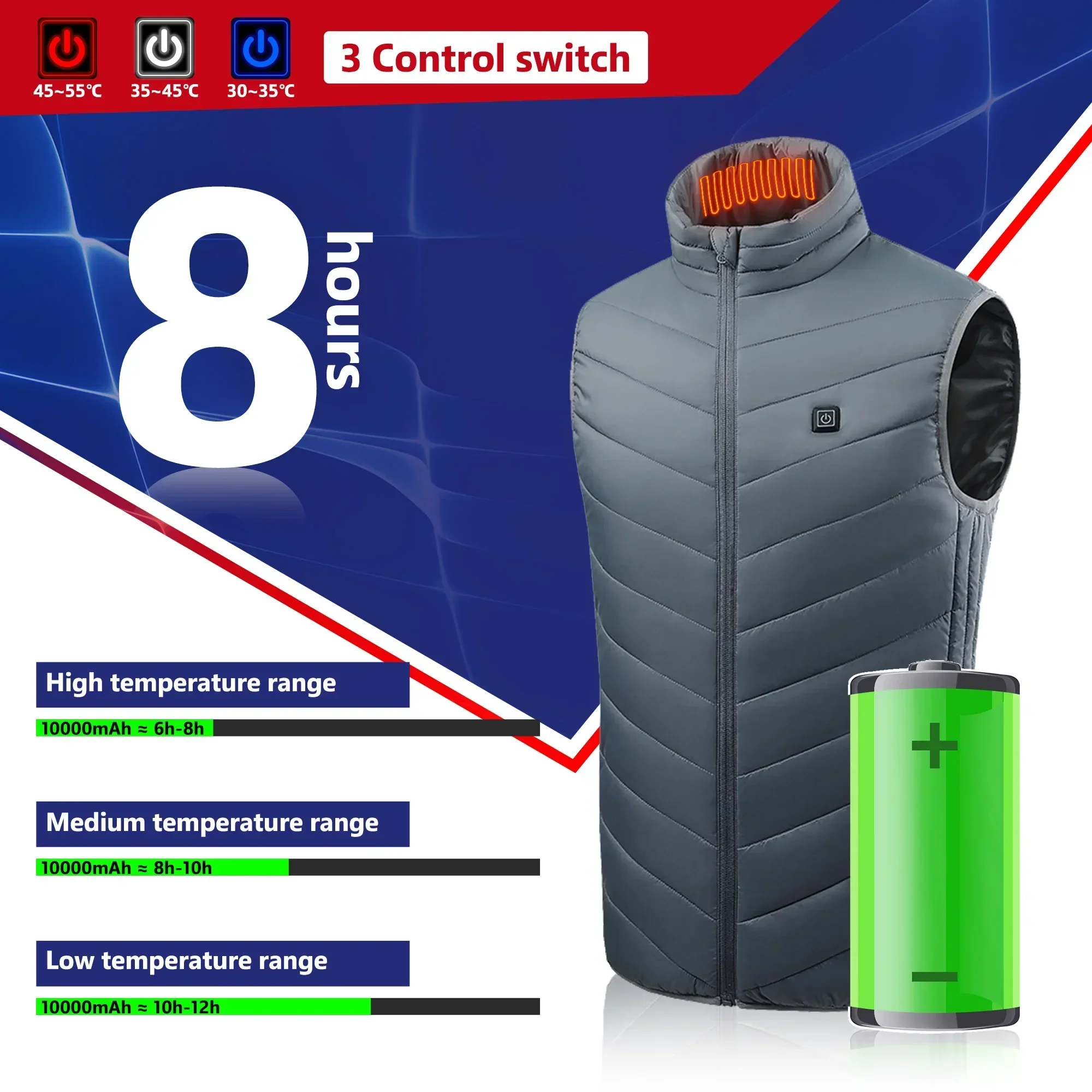남녀공용 전기 가열 재킷, 운동복 가열 코트, 오토바이 - Motorcycle Gear Vest 리뷰 및 가격