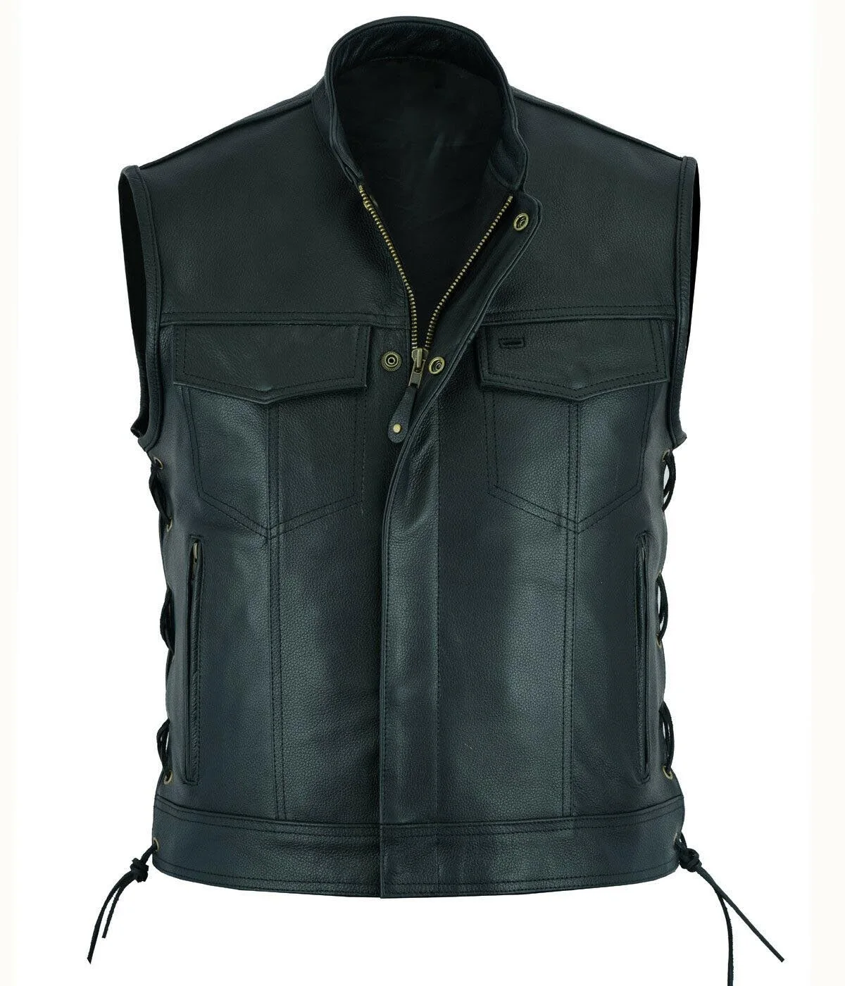 조끼 가죽 펑크 패션 캐주얼 코트 오토바이 조끼 남자  - Motorcycle Gear Vest 리뷰 및 가격