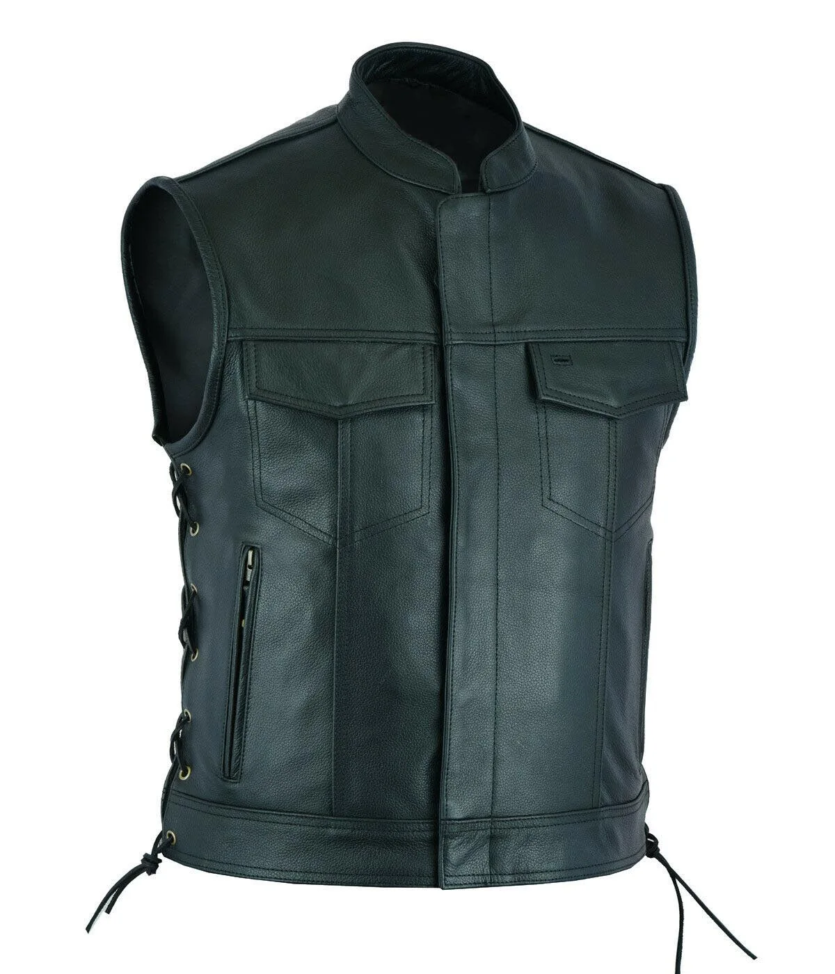 조끼 가죽 펑크 패션 캐주얼 코트 오토바이 조끼 남자  - Motorcycle Gear Vest 리뷰 및 가격